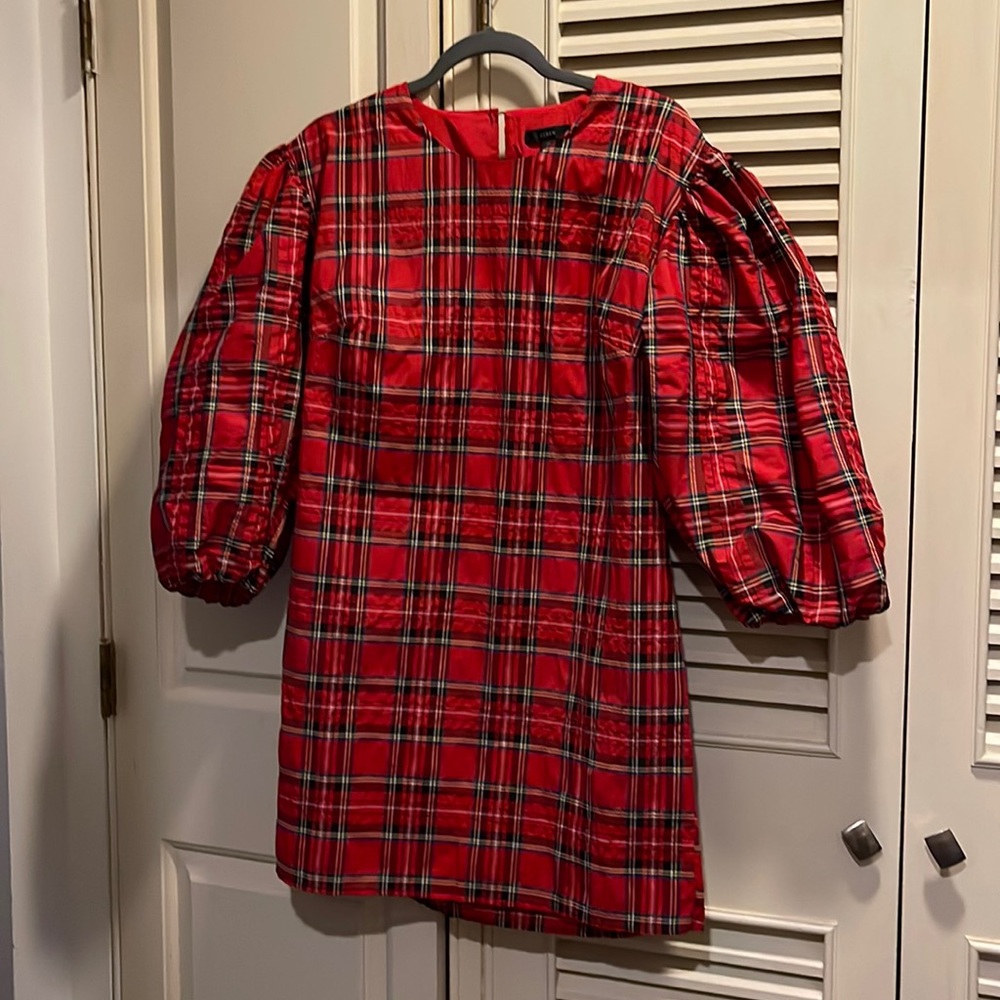 J. Crew Red Stuart Tartan Dress, Size Medium - NWT